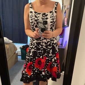 Nine West fit and flare dress with floral pattern